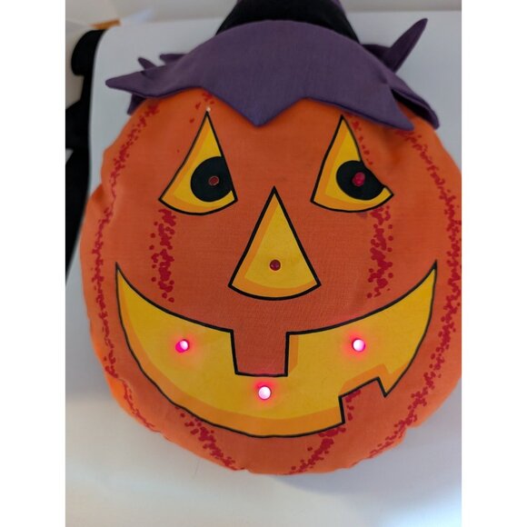 Vtg1991 Avon Light Up Jack O Lantern Pumpkin Plush 12” Halloween Decor READ - Picture 4 of 14